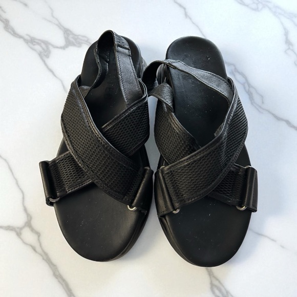 NWT SELECTED FEMME Nollie Chunky Sandals Leather Platform Black 40 US 9 - Picture 5 of 14